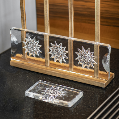 Edelweiss butter dish and biscuit platter